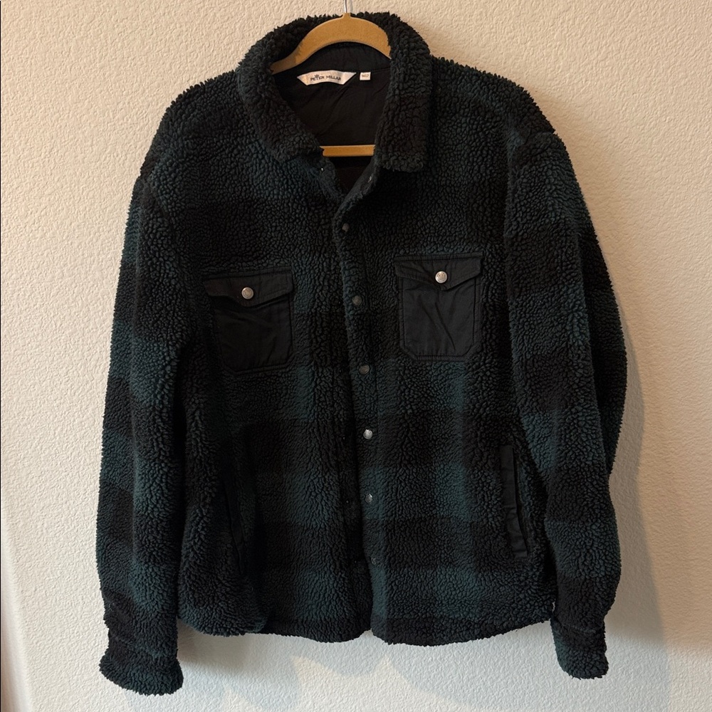 Peter Millar‎ Men’s XXL Black and Gray Sherpa Jacket